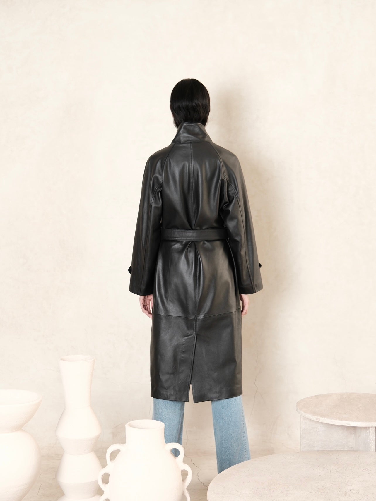 Nour leather coat