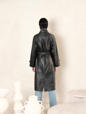 Nour leather coat