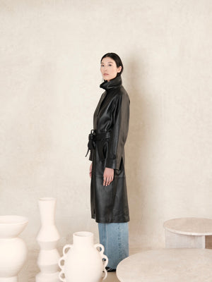 Nour leather coat