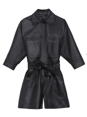 Vicky Leather Playsuit