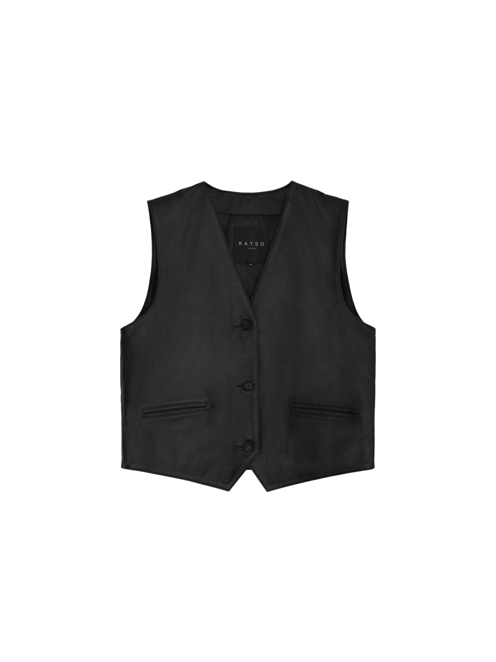 Gilet en cuir boutonné