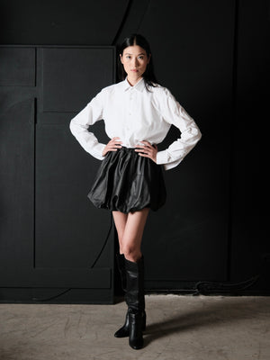 Bubble leather skirt