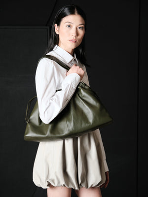 Double handle leather bag