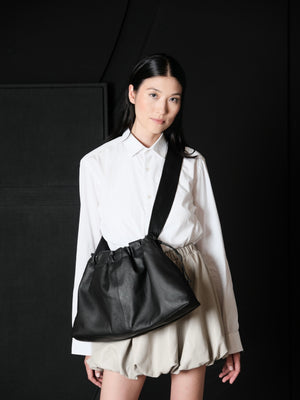 Double handle leather bag