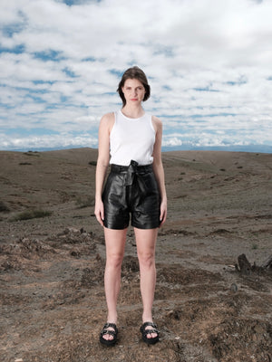 Hishka leather shorts