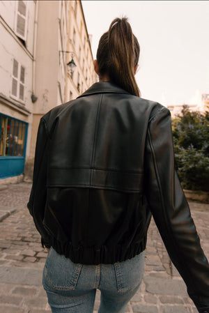 Eva leather bomber