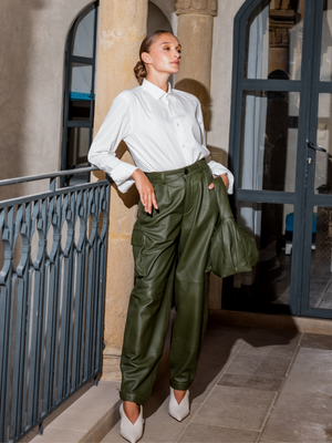 Pantalon en cuir Cargo